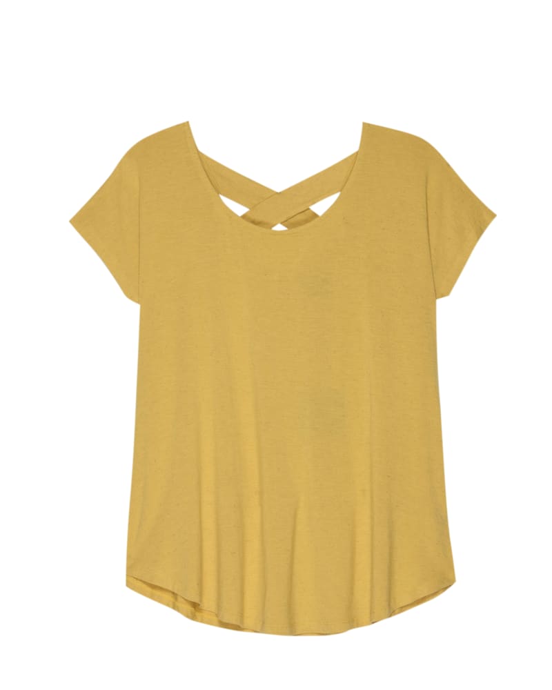 Front of plus size Aria Criss-Cross Linen Tee by BOBEAU | Dia&Co | dia_product_style_image_id:118559